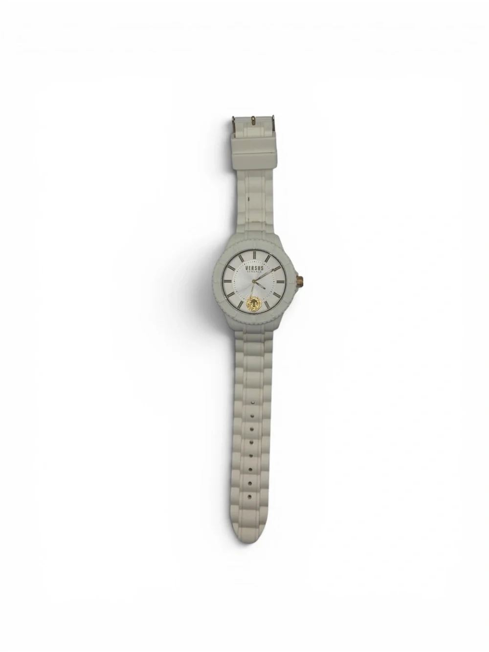 Versus Versace Cream and Gold Silicone Watch
